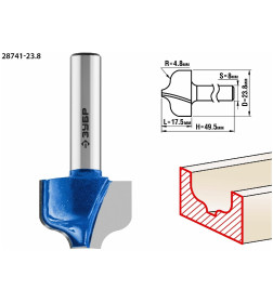 Фреза пазовая фасонная ЗУБР 23,8x16мм/4.8мм.
