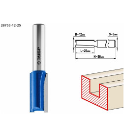 Фреза пазовая прямая, 12/25/8мм. ЗУБР Профессионал
