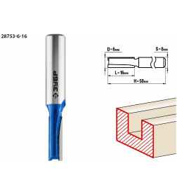 Фреза пазовая прямая ЗУБР 6x16мм. хвостовик 8мм. 