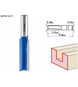 Фреза пазовая прямая, удлиненна 16/51/12 мм. ЗУБР Профессионал