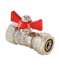 Кран шаровой под обжим, 16х1/2 вн. рукоятка бабочка  VALTEC