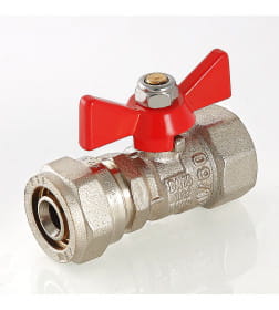 Кран шаровой под обжим, 16х1/2 вн. рукоятка бабочка  VALTEC
