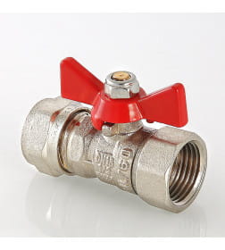 Кран шаровой под обжим, 16х1/2 вн. рукоятка бабочка  VALTEC
