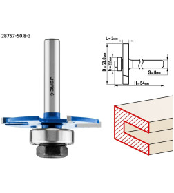 Фреза горизонтально-пазовая d-50,8/8/22мм. ЗУБР Профессионал 