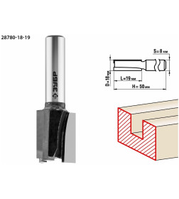 Фреза пазовая прямая ЗУБР 18x19мм. хвостовик 8мм. 