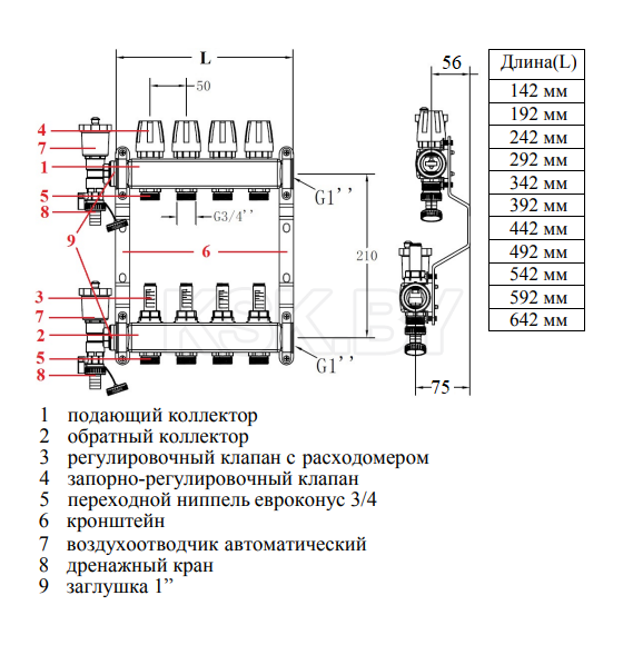 Коллекторная группа AVE136, 10 вых. AV Engineering  (AVE13600110) 