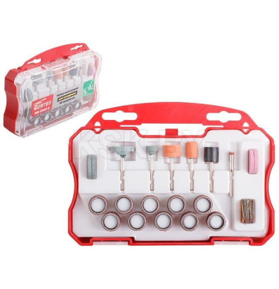 Набор аксессуаров для гравера WORTEX 40 предметов в боксе (шлифовка) (MGK040G11611) 