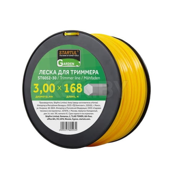 Леска ф3,0мм х 168м шестигран. сеч. STARTUL GARDEN (ST6052-30) 