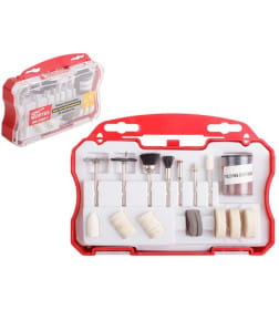 Набор аксессуаров для гравера WORTEX 20 предметов в боксе (чистка/полировка)