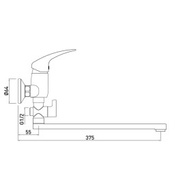 Смеситель для ванны Gross Aqua Basic, 7237257С-35L(F) 