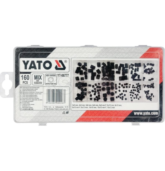 Набор винтов устан. с плоским концом 160пр. YATO (YT-06777) 