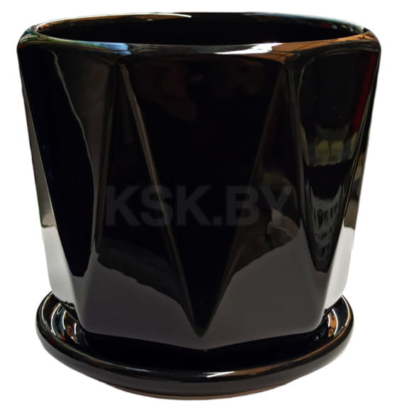 Горшок для цветов керамический с подставкой 13,5*15 см, HY70010-3 (HY70010-3) 