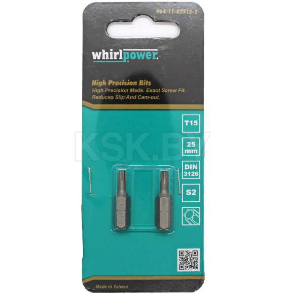 Бита TORX15х25мм. WhirlPower (2шт)  (38LM1300658) 