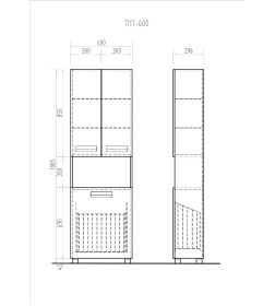 Пенал Plaza 600 с бельевой корзиной