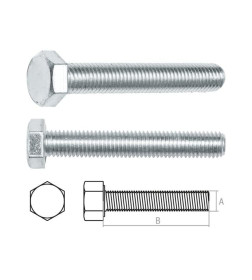 Болт М8х12 мм шестигр.цинк,кл. пр. 5.8, DIN 933 (10шт в зип-локе) STARFIX