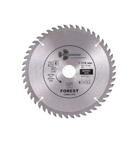 Диск пильный Trio-diamond 216 Forest Long Life 216*48T*30/20 mm (FLL831) 