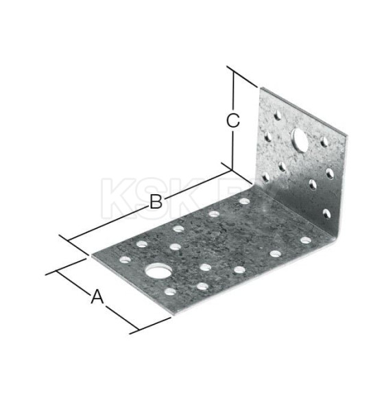 Крепежный уголок  ассиметричный 40*140*40 мм KUAS белый цинк (SMP-18153-1) 