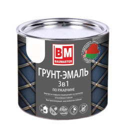 Грунт-эмаль по ржавчине 3 в 1 "BAUMASTER", белая, 0,8 кг