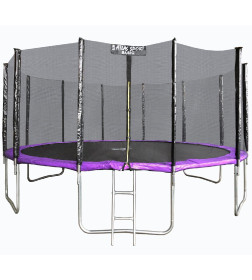 Батут Atlas Sport 490 см (16ft) BASIC с внешней сеткой и лестницей PURPLE