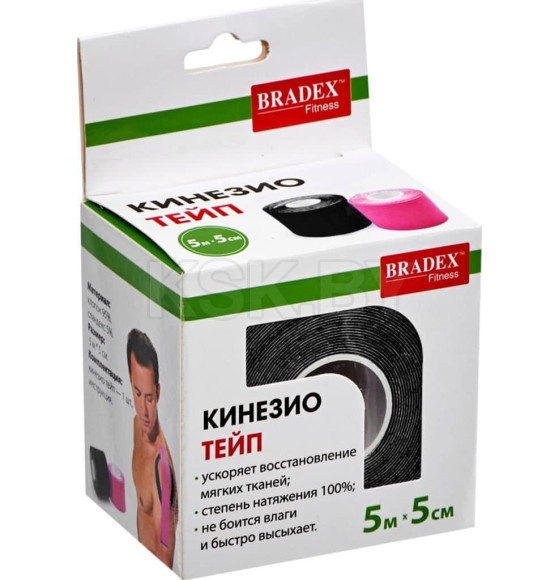 Кинезио тейп 5 м*5 см, черная (SF 0190) 