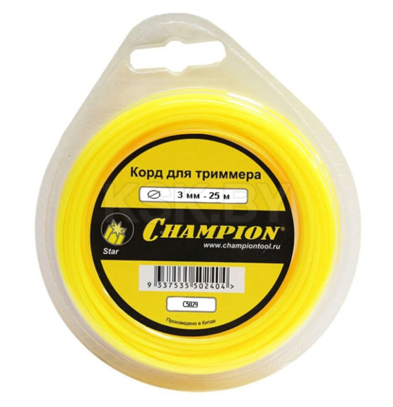 Леска для триммера 3.0 мм х 25 м Star сечение звезда CHAMPION C5029 (C5029) 