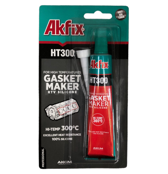 Термостойкий силикон 50 гр. Блистер (серый) Akfix HT300 (SA216) 