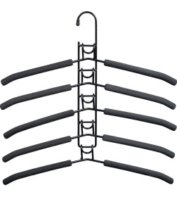 Вешалка-трансформер для одежды 5 в 1, 38x40, «ГИНГО», металл, пена, чёрная