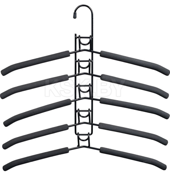Вешалка-трансформер для одежды 5 в 1, 38x40, «ГИНГО», металл, пена, чёрная (TD 0722) 