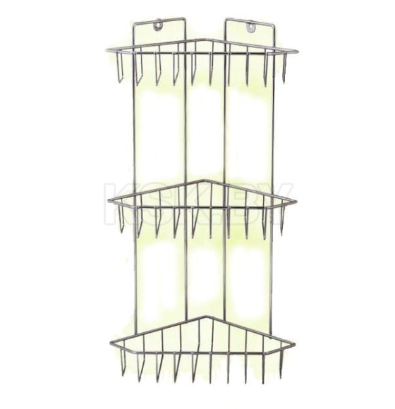 Полка для ванной комнаты угловая металлическая ПКТ-3 18*18*65,5 см. (ПКТ-3) 