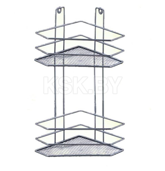 Полка для ванной комнаты угловая металлическая ПТС-2  18*18*32  см. (ПТС-2) 