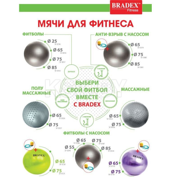 Мяч для фитнеса, йоги и пилатеса «ФИТБОЛ-25» (SF 0236) 