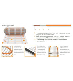 Мат двухжильный Tropix МНН 1600 Вт/10,0 кв.м Теплолюкс 2206235