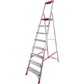 Стремянка алюминиевая односторонняя профессиональная Новая Высота NV 3118, 1х8 ступеней 130 мм, органайзер