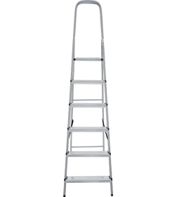 Стремянка стальная с алюминиевыми ступенями 1х 6  80 мм серия NV1130 Новая высота Цельнотянутая площадка 255×255 мм