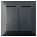 Выключатель 2-кл. с подсветкой графит 10А Стиль Bylectrica (С5 10-815 графит) 