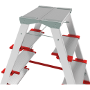 Стремянка алюминиевая двухсторонняя профессиональная NV3127, 2х5 ступеней 130 мм, площадка 350х260 мм (3127205) 