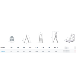 Стремянка алюминиевая 1х 5 ступен. серия NV111 Новая высота