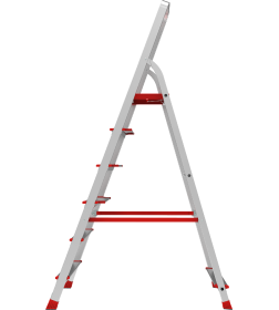 Стремянка алюминиевая односторонняя профессиональная Новая Высота NV 3112, 1х6 ступеней 80 мм / 130 мм
