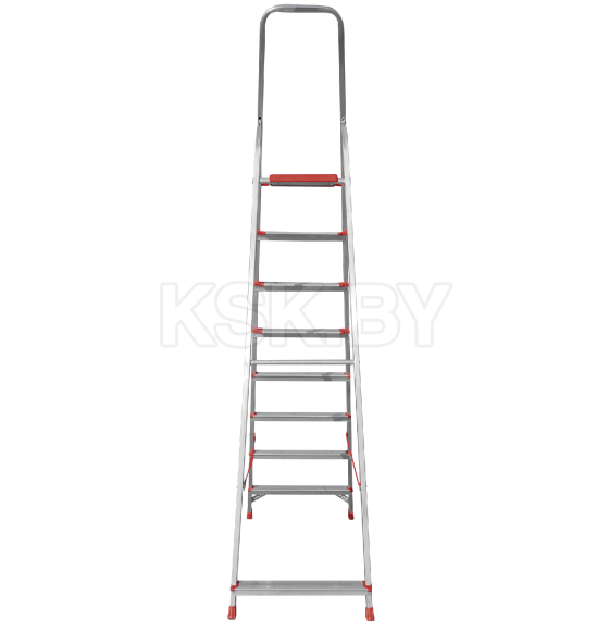 Стремянка алюминиевая односторонняя профессиональная Новая Высота NV 3112, 1х8ступеней 80 мм / 130 мм (3112108) 