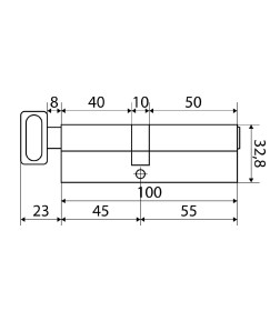 Цилиндровый механизм Стандарт MAX 100 (55х45В) SN перф.ключ/верт.