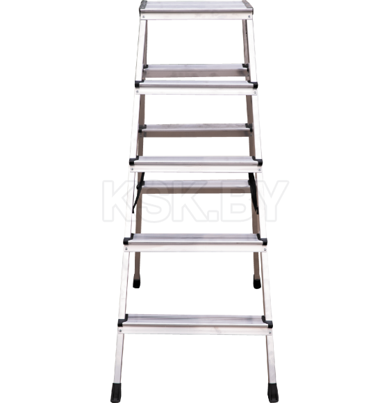 Стремянка 5 ступеней ал. 2-х сторонняя с увеличенной площадкой (260мм) серия NV212 Новая высота (2120205) 