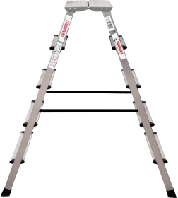 Стремянка 5 ступеней ал. 2-х сторонняя с увеличенной площадкой (260мм) серия NV212 Новая высота
