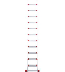 Лестница 1х11 ступеней 130 мм., алюминиевая приставная , серия NV 3217 Новая Высота