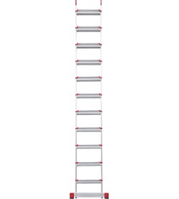 Лестница 1х11 ступеней 130 мм., алюминиевая приставная , серия NV 3217 Новая Высота