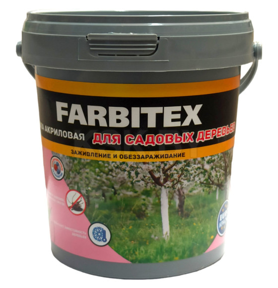 Краска для деревьев садовая FARBITEX 1.2 кг