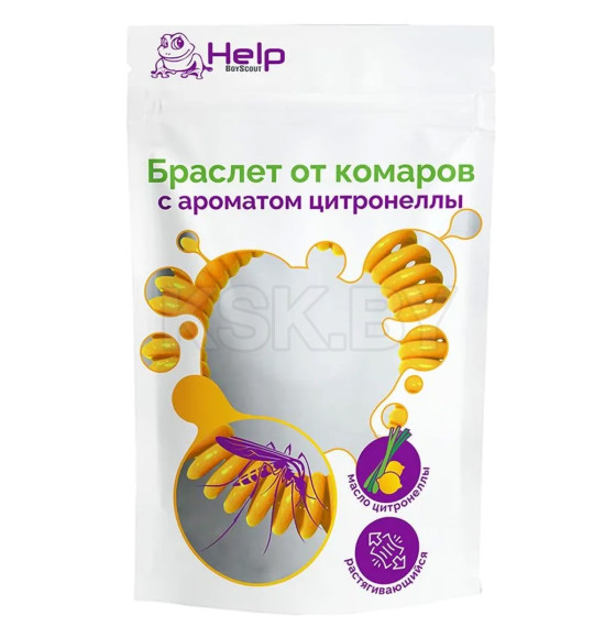 Браслет Спираль от комаров c ароматом цитронеллы в дисплей-боксе HELP, 80338 (80338) 