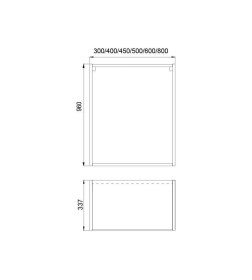 Корпус навесной 800х340х960 мм, высокий 2 полки