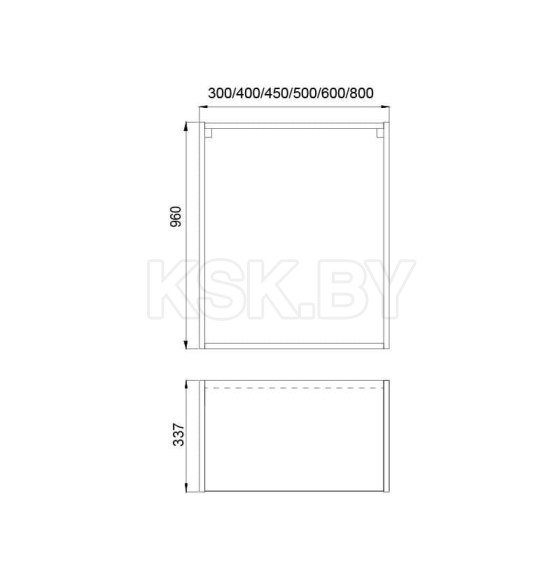 Корпус навесной 800х340х960 мм, высокий 2 полки (20803496) 