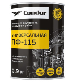 Эмаль ПФ-115 CONDOR оранжевая ГОСТ 6465-76, банка 0,9 кг