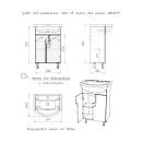 Тумба напольная Айсберг Лилия 55 под умывальник Уют  (DA2002T) 